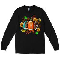 Black fall football sunflower and fall Long Sleeve Tee - AdoDesignShop