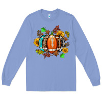 Colony Blue fall football sunflower and fall Long Sleeve Tee - AdoDesignShop