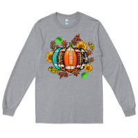 Heather Grey fall football sunflower and fall Long Sleeve Tee - AdoDesignShop