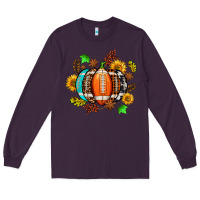 Plum fall football sunflower and fall Long Sleeve Tee - AdoDesignShop