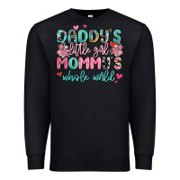 Black daddy's little girl mommy's whole world Premium Sweatshirt - MaliasSmallBusiness