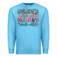 Ocean Blue daddy's little girl mommy's whole world Premium Sweatshirt - MaliasSmallBusiness
