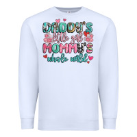 White daddy's little girl mommy's whole world Premium Sweatshirt - MaliasSmallBusiness