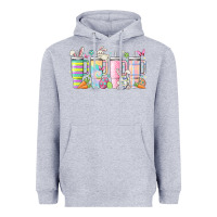 Heather Grey retro groovy easter Heavyweight Hoodie - MaliasSmallBusiness