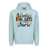 Blue Mist santa's favorite nurse Premium Hoodie - AdoDesignShop