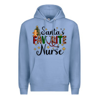 Colony Blue santa's favorite nurse Premium Hoodie - AdoDesignShop