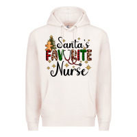 Pale Pink santa's favorite nurse Premium Hoodie - AdoDesignShop
