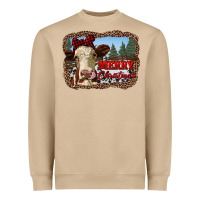 Mushroom merry christmas heifer cow with farm Heavyweight Sweatshirt - RanaPortraitStore