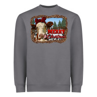 Storm merry christmas heifer cow with farm Heavyweight Sweatshirt - RanaPortraitStore