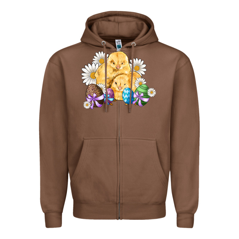 Chicks Eggs Daisy Easter Zipper Hoodie by Artiststas | Teevron