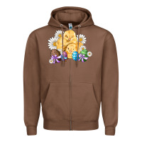 Chestnut chicks eggs daisy easter Zipper Hoodie - Artiststas