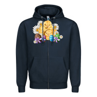 Navy chicks eggs daisy easter Zipper Hoodie - Artiststas