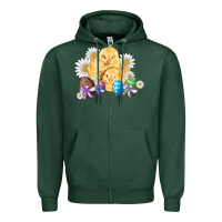 Sports Green chicks eggs daisy easter Zipper Hoodie - Artiststas