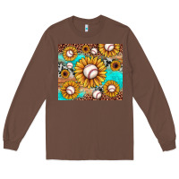 Chestnut baseball leopard turquoise sunflower Long Sleeve Tee - JahusDesignShop