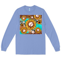 Colony Blue baseball leopard turquoise sunflower Long Sleeve Tee - JahusDesignShop