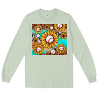 Matcha baseball leopard turquoise sunflower Long Sleeve Tee - JahusDesignShop