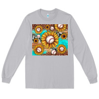 Moon Dust baseball leopard turquoise sunflower Long Sleeve Tee - JahusDesignShop