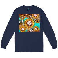Navy baseball leopard turquoise sunflower Long Sleeve Tee - JahusDesignShop