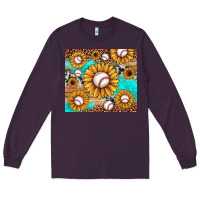 Plum baseball leopard turquoise sunflower Long Sleeve Tee - JahusDesignShop
