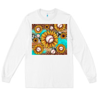 White baseball leopard turquoise sunflower Long Sleeve Tee - JahusDesignShop