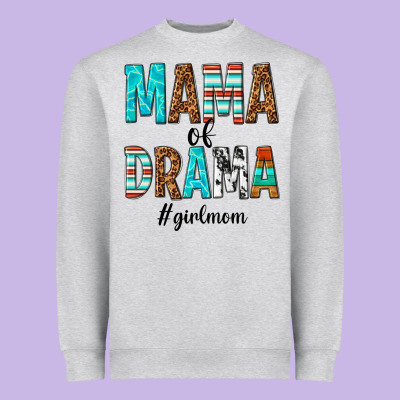 Mama Of Drama Girl Mom Heavyweight Sweatshirt Designed By Texasbilliewilder