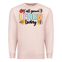 Pale Pink y'all gonna learn today Premium Sweatshirt - MaliasSmallBusiness