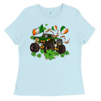 Monster Truck With Shamrocks Ladies Tee | Teevron