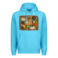 Ocean Blue fall pumpkin background Premium Hoodie - BundleAndBundleShop