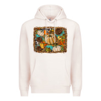 Pale Pink fall pumpkin background Premium Hoodie - BundleAndBundleShop