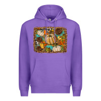 Purple fall pumpkin background Premium Hoodie - BundleAndBundleShop