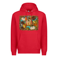 Red fall pumpkin background Premium Hoodie - BundleAndBundleShop