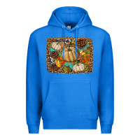 True Royal fall pumpkin background Premium Hoodie - BundleAndBundleShop