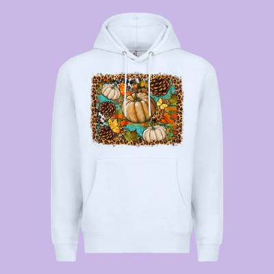 Fall Pumpkin Background Premium Hoodie Designed By Bundleandbundleshop