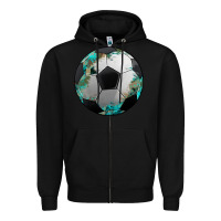 Black western sport soccer camouflage turquoise pattern Zipper Hoodie - Artiststas