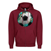 Burgundy western sport soccer camouflage turquoise pattern Zipper Hoodie - Artiststas