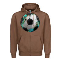 Chestnut western sport soccer camouflage turquoise pattern Zipper Hoodie - Artiststas