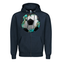 Navy western sport soccer camouflage turquoise pattern Zipper Hoodie - Artiststas