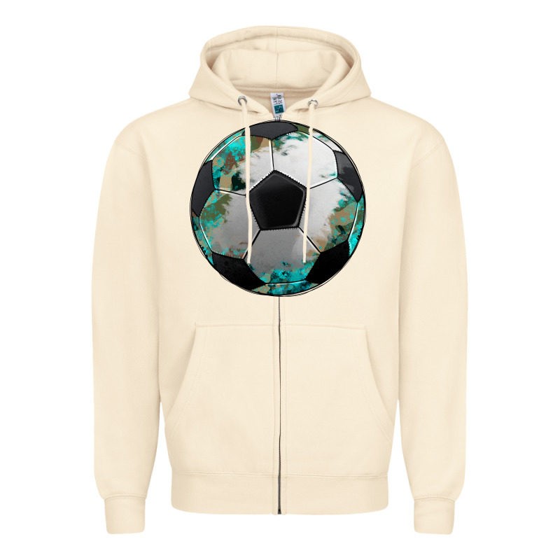 Western Sport Soccer Camouflage Turquoise Pattern Zipper Hoodie by Artiststas | Teevron