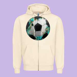 Western Sport Soccer Camouflage Turquoise Pattern Zipper Hoodie Designed By Artiststas
