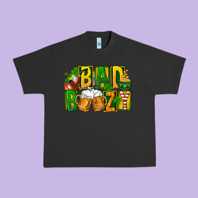 Bad Boozy St Patricks Urban Heavy Tee Designed By Fadigitalartstudio