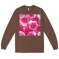 Chestnut valentines day all dress up roses seamless pattern Long Sleeve Tee - BundleAndBundleShop