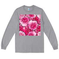 Heather Grey valentines day all dress up roses seamless pattern Long Sleeve Tee - BundleAndBundleShop