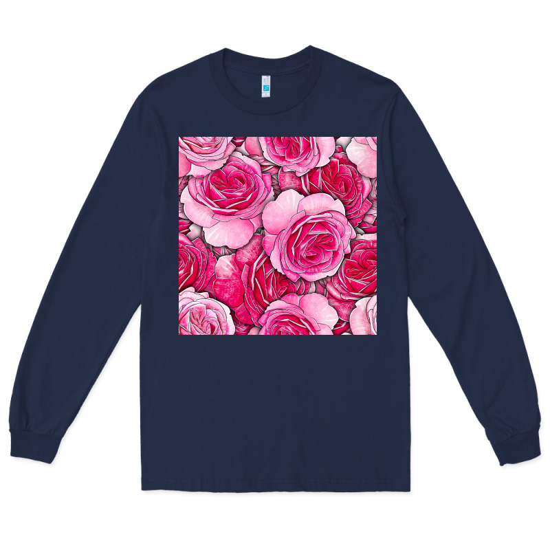 Valentines Day All Dress Up Roses Seamless Pattern Long Sleeve Tee by BundleAndBundleShop | Teevron