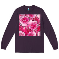 Plum valentines day all dress up roses seamless pattern Long Sleeve Tee - BundleAndBundleShop