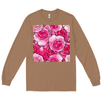 Toasted Coconut valentines day all dress up roses seamless pattern Long Sleeve Tee - BundleAndBundleShop