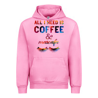 Fuchsia Pink All I Need Is Coffee And Mascara Urban Hoodie - Bettercallsaul