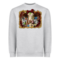 Heather Grey heifer cow christmas western background Heavyweight Sweatshirt - RanaPortraitStore