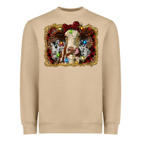 Mushroom heifer cow christmas western background Heavyweight Sweatshirt - RanaPortraitStore