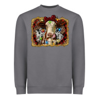 Storm heifer cow christmas western background Heavyweight Sweatshirt - RanaPortraitStore