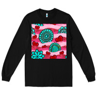 Black valentines day turquoise gemstone  and hearts Long Sleeve Tee - BundleAndBundleShop